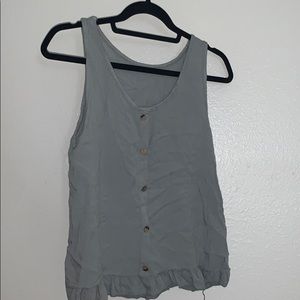 Spain grey/blue tank top w/wooden buttons